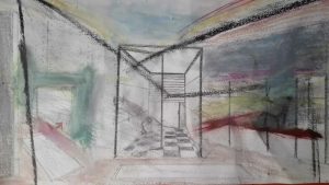 Le Site, croquis scénographie par Nicolas Mouzet Tagawa